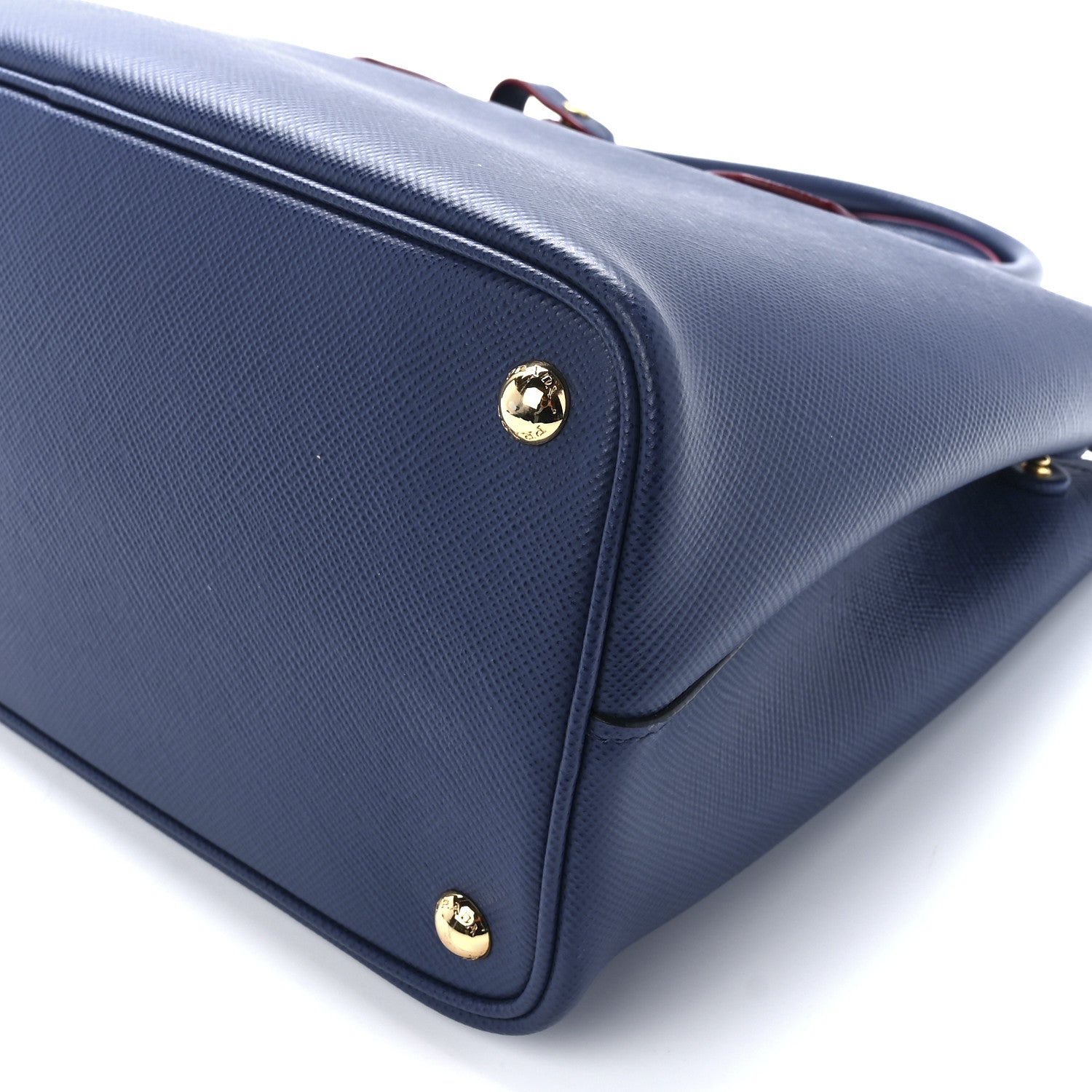 Prada Saffiano Cuir Medium Double Bag Bleuette Rosso 12 of 12