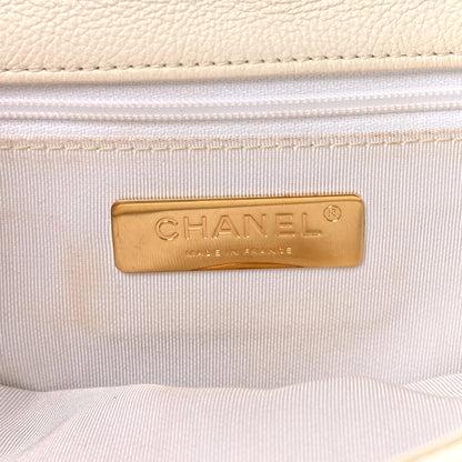 Chanel Calfskin Crochet Medium Chanel 19 Flap White Black 6 of 11