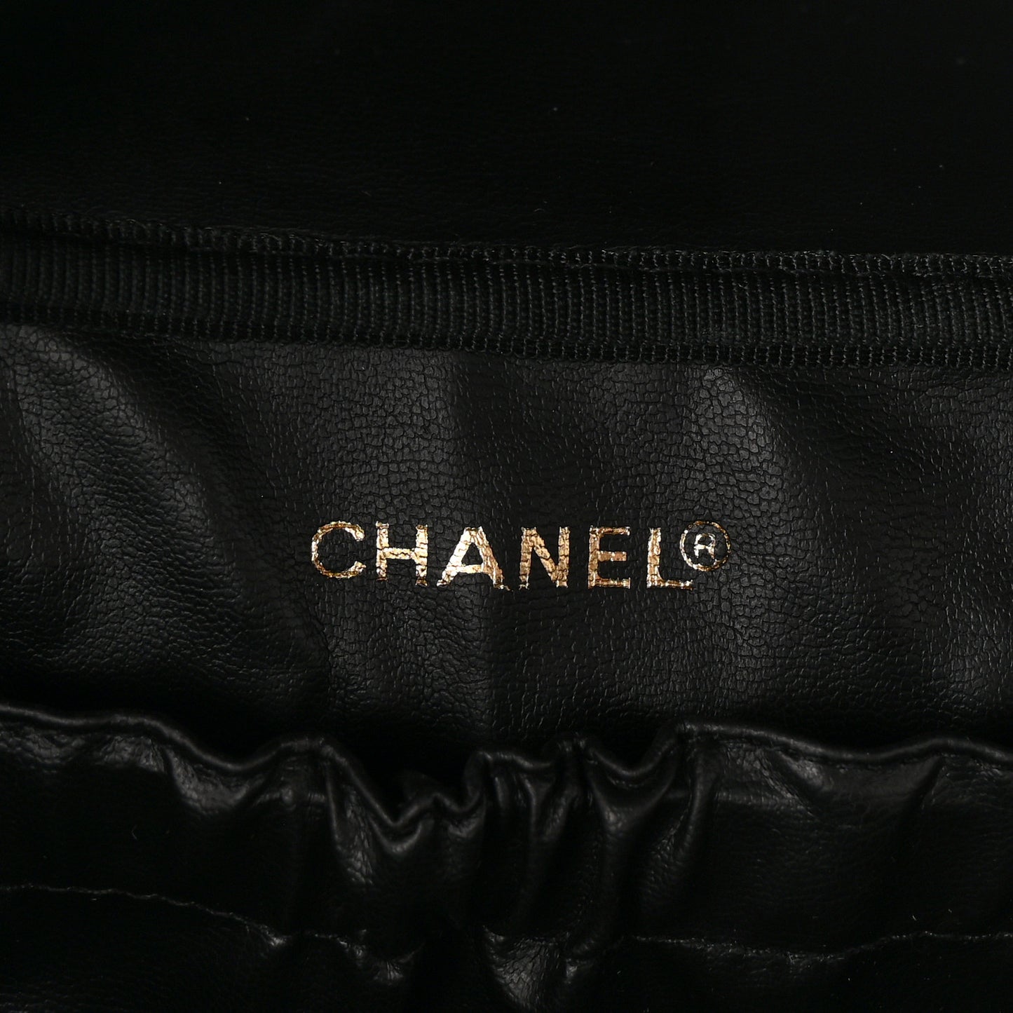 Lambskin Vanity Cosmetic Case Black