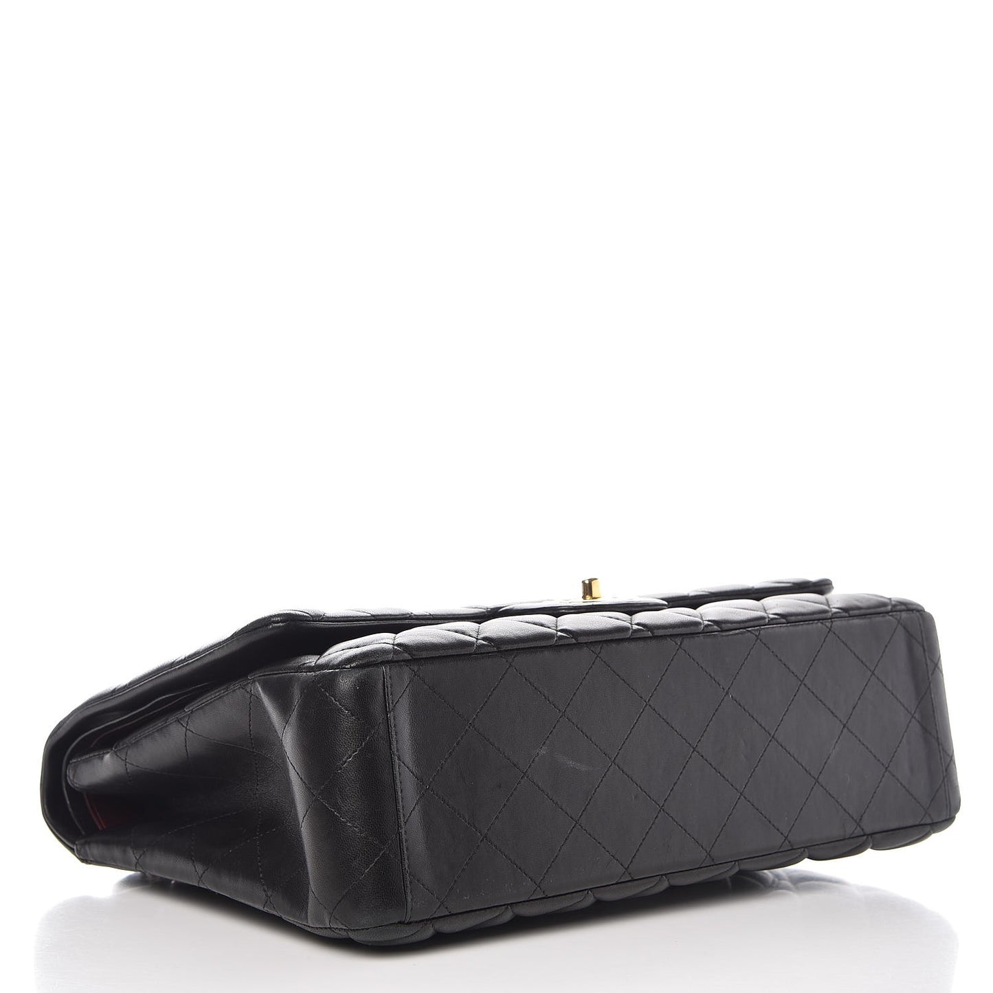 Lambskin Quilted Maxi Double Flap Black