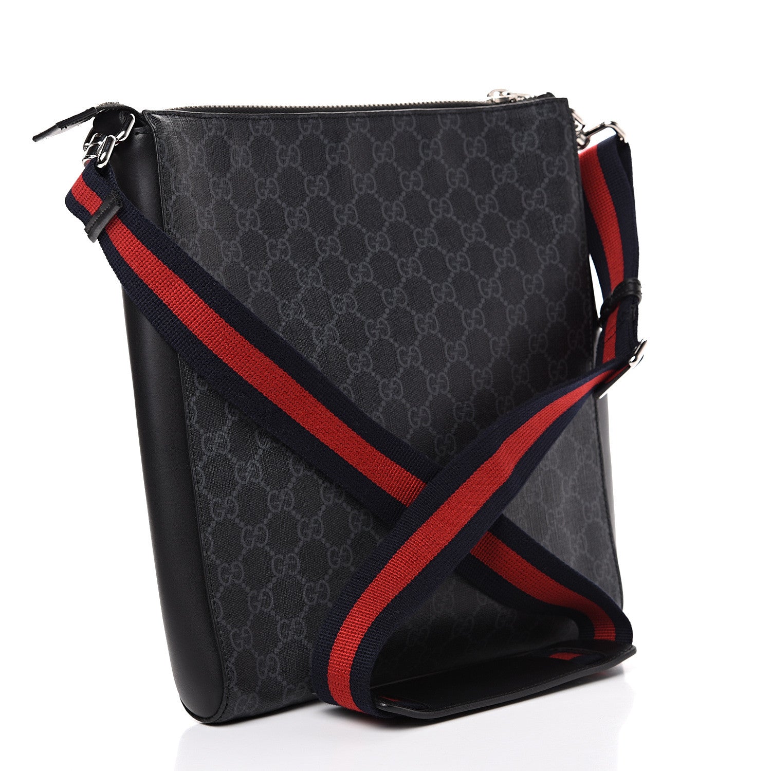 Gucci GG Supreme Monogram Night Courrier Flat Messenger Bag Black Multicolor 2 of 10