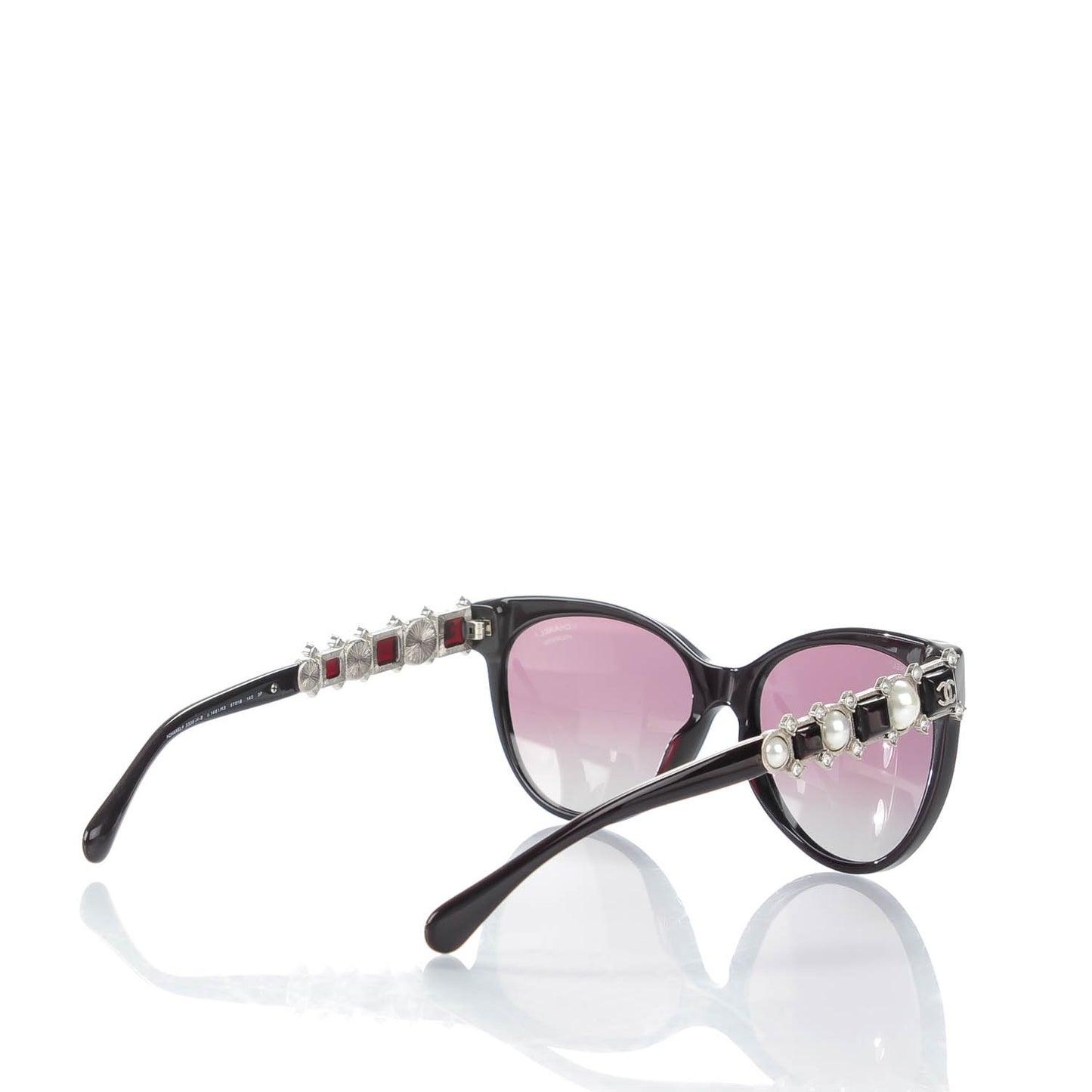 Crystal Pearl Cat Eye Sunglasses 5336-H-B Brown