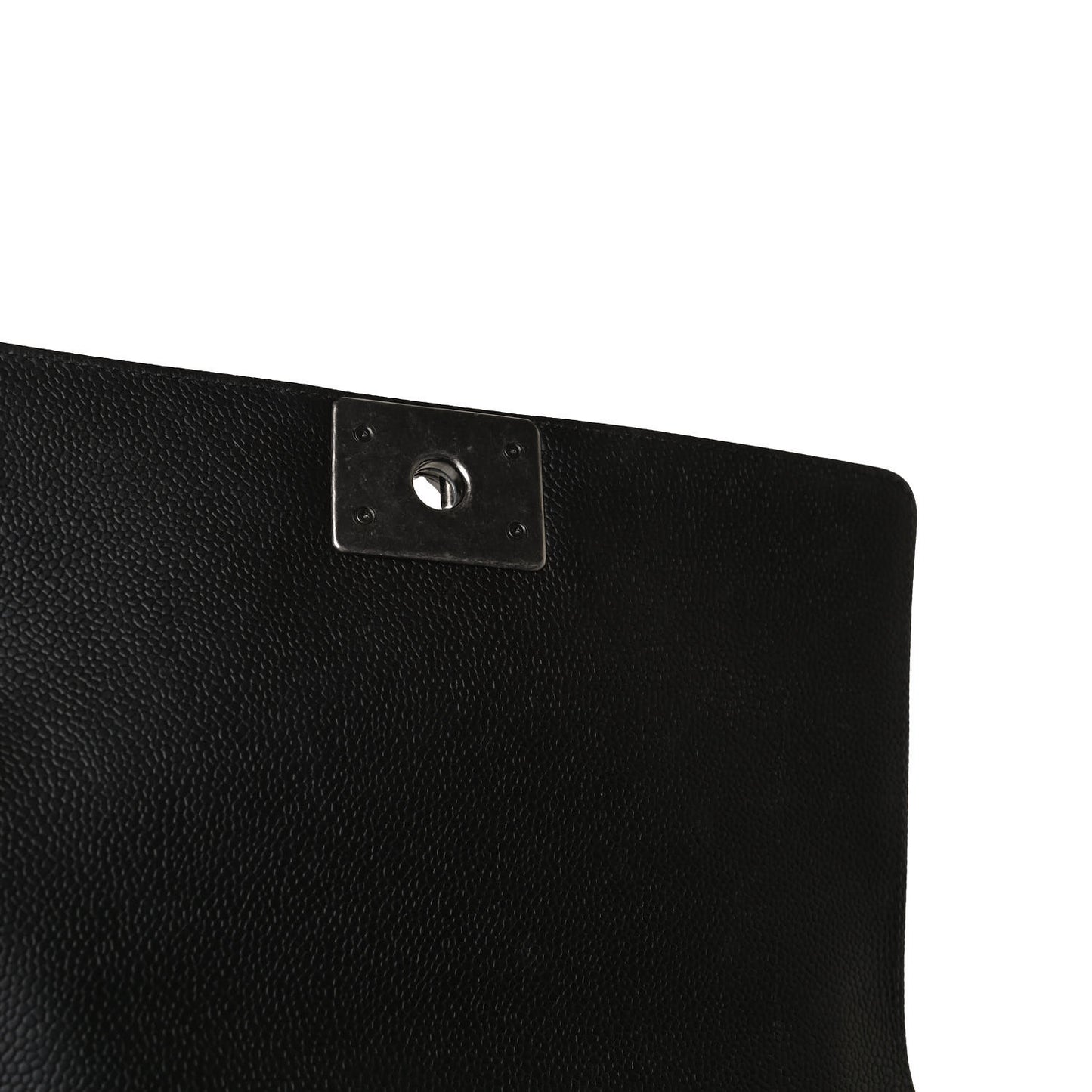Caviar Chevron Quilted Medium Boy Flap Black