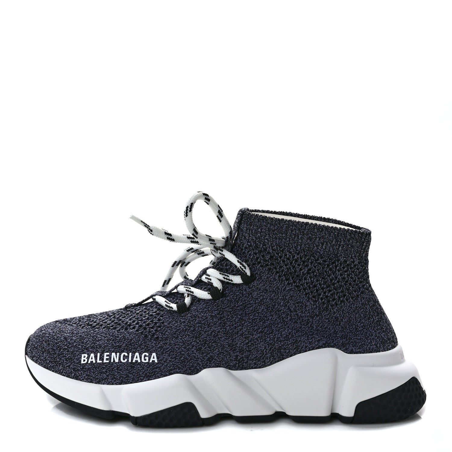 Balenciaga Chine Knit Bi-Color Sole Womens Speed Lace Up Sneakers 37 1 of 8
