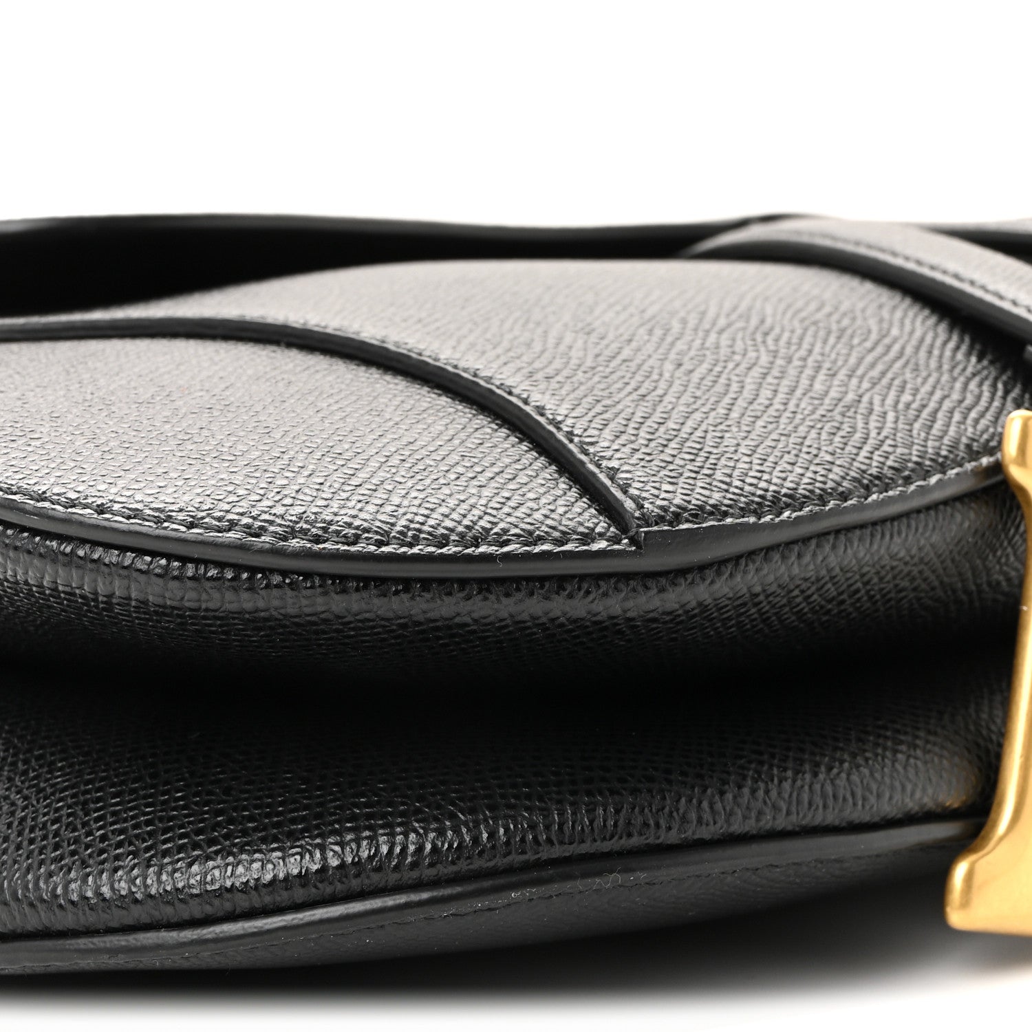 Christian Dior Grained Calfskin Saddle Bag With Strap Black 8 of 9