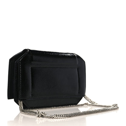 Givenchy Patent Calfskin Bow Cut Chain Wallet Black 2 of 9