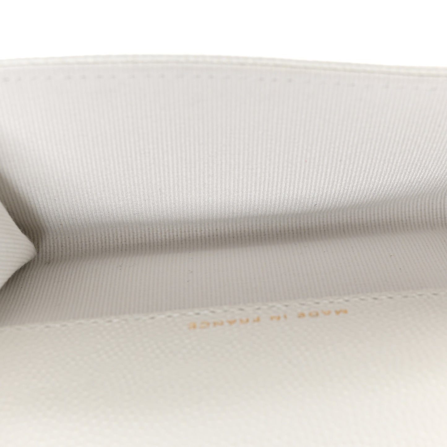 Caviar Quilted Flap Card Holder Wallet White