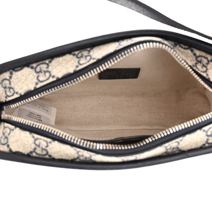 Gucci GG Supreme Monogram Textured Dollar Calfskin Mini Retro Interlocking G Shoulder Bag Beige Blue 5 of 11