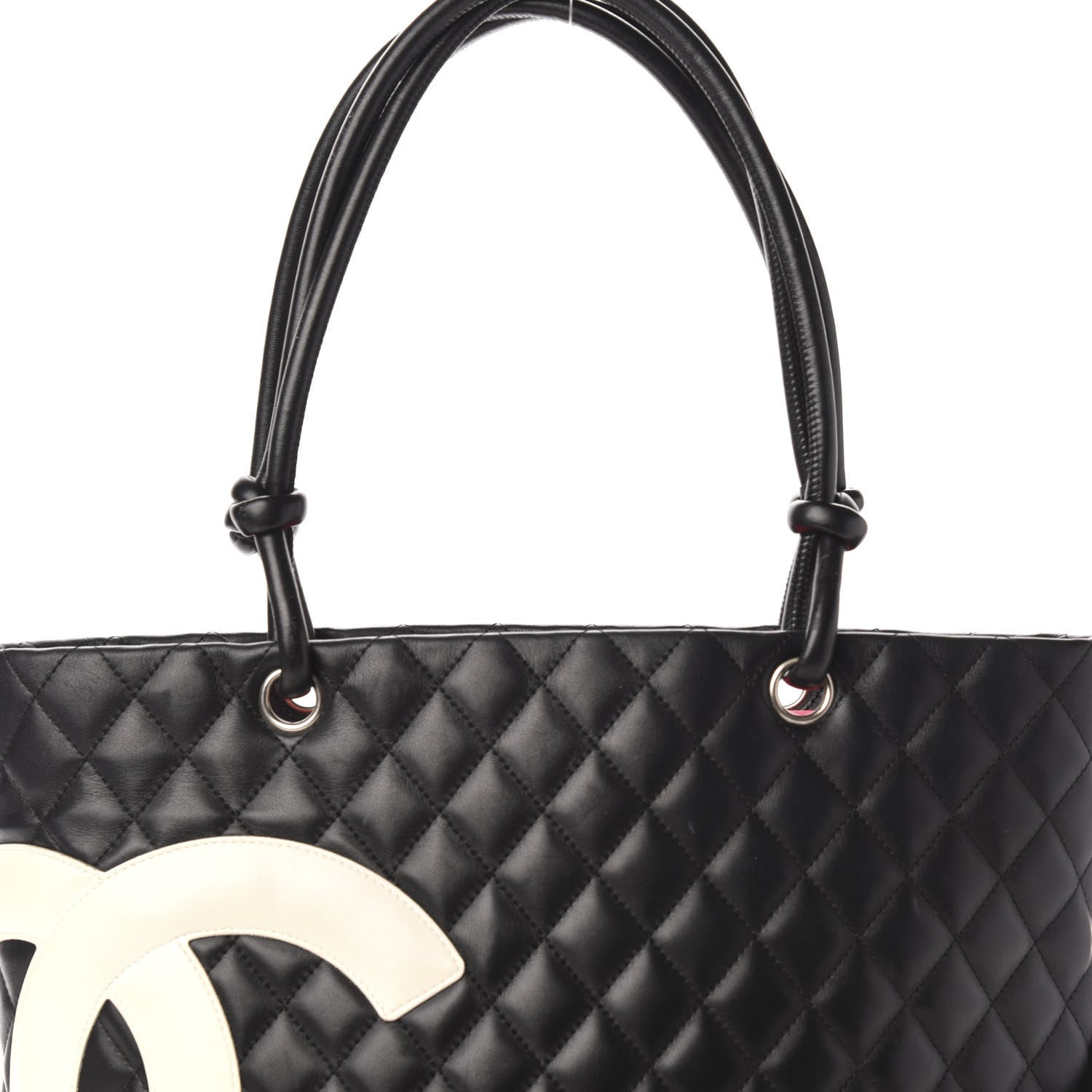 Chanel Calfskin Quilted Large Cambon Tote Black White 10 of 10
