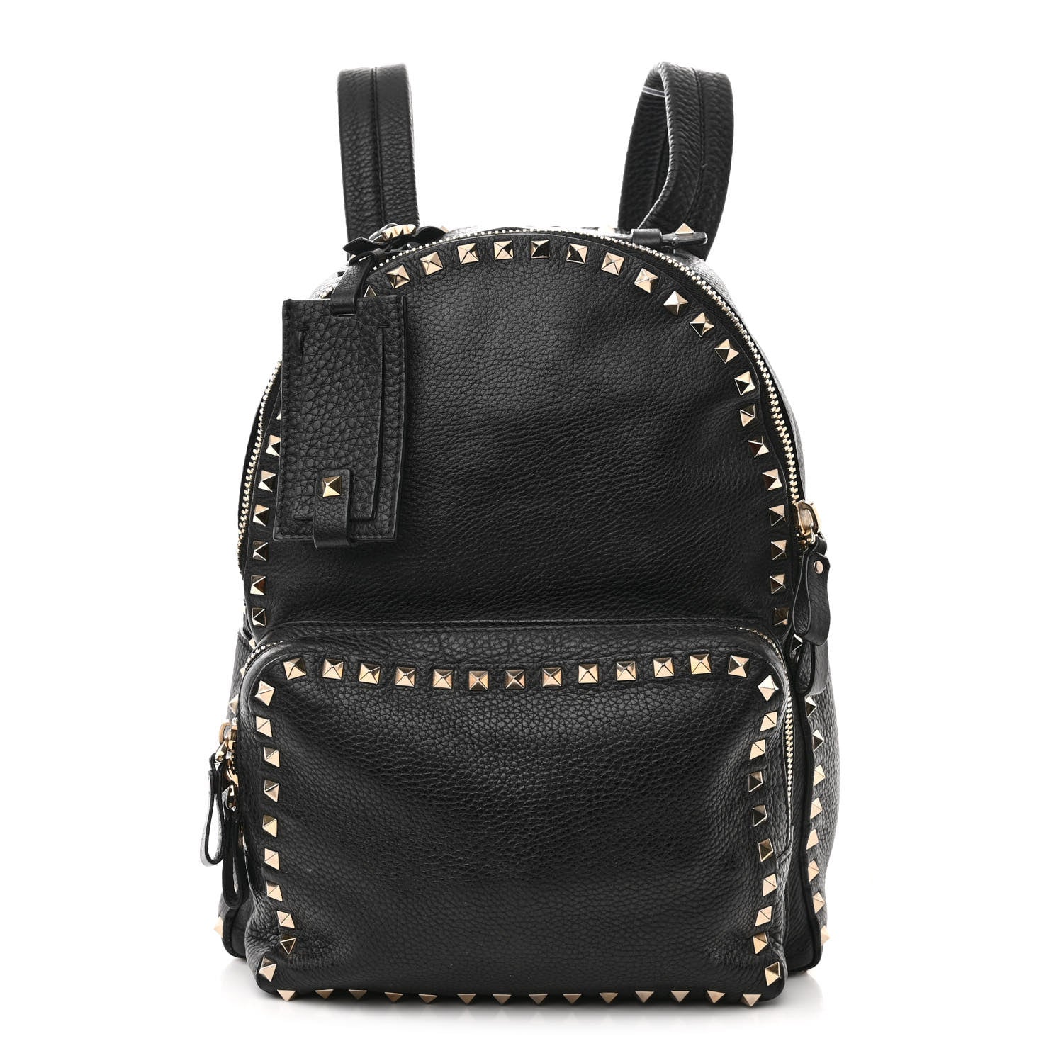 Valentino Garavani Grained Calfskin Medium Rockstud Backpack Black 1 of 13