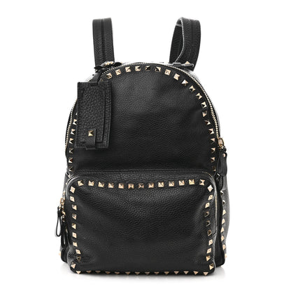 Valentino Garavani Grained Calfskin Medium Rockstud Backpack Black 1 of 13