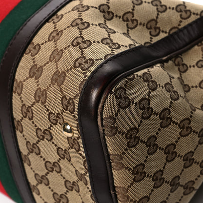 Gucci Monogram Vintage Web Medium Boston Dark Brown 10 of 17