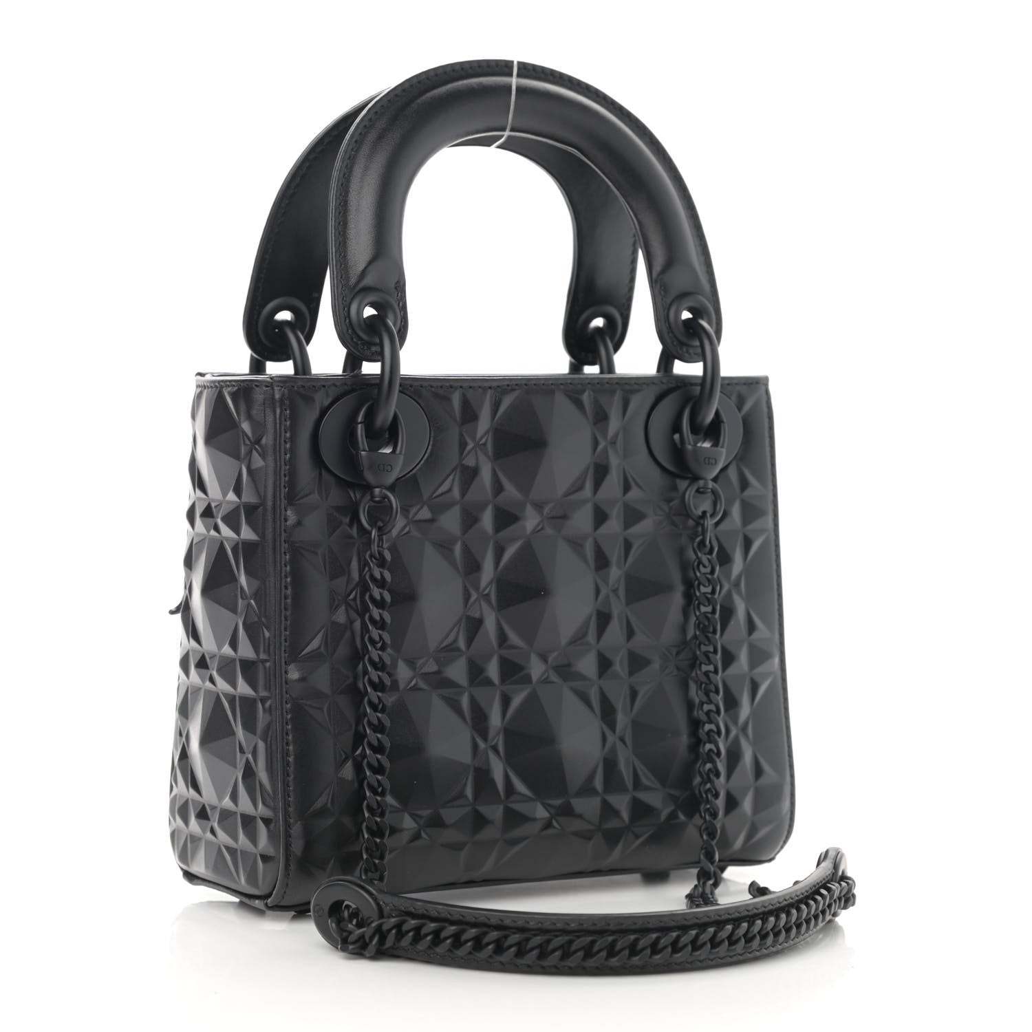 Christian Dior Calfskin Diamond Cannage Mini Lady Dior Black 3 of 10