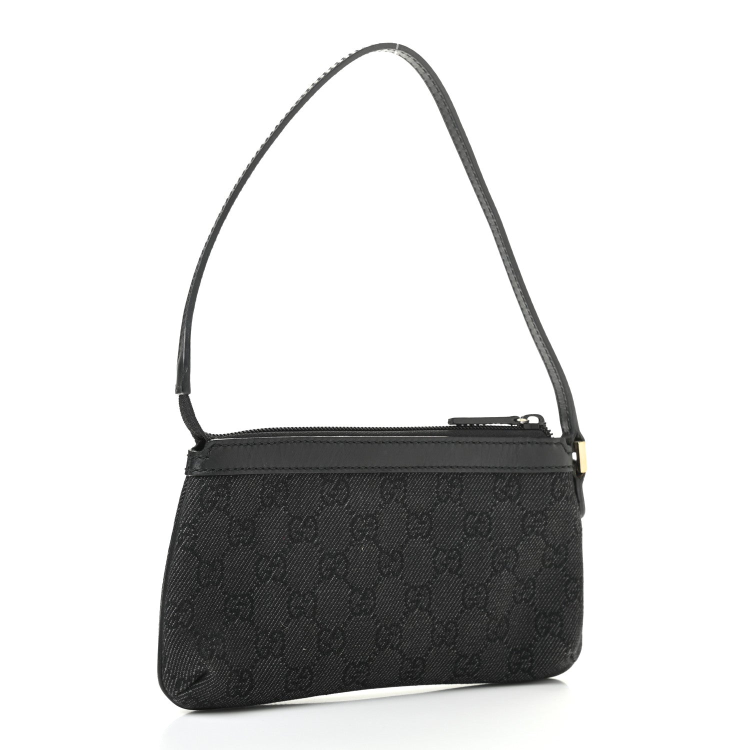 Gucci Denim Monogram Pouch Black 2 of 8