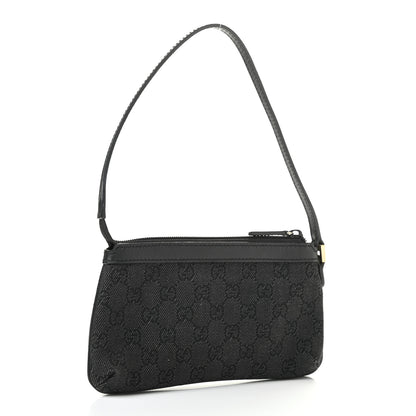 Gucci Denim Monogram Pouch Black 2 of 8