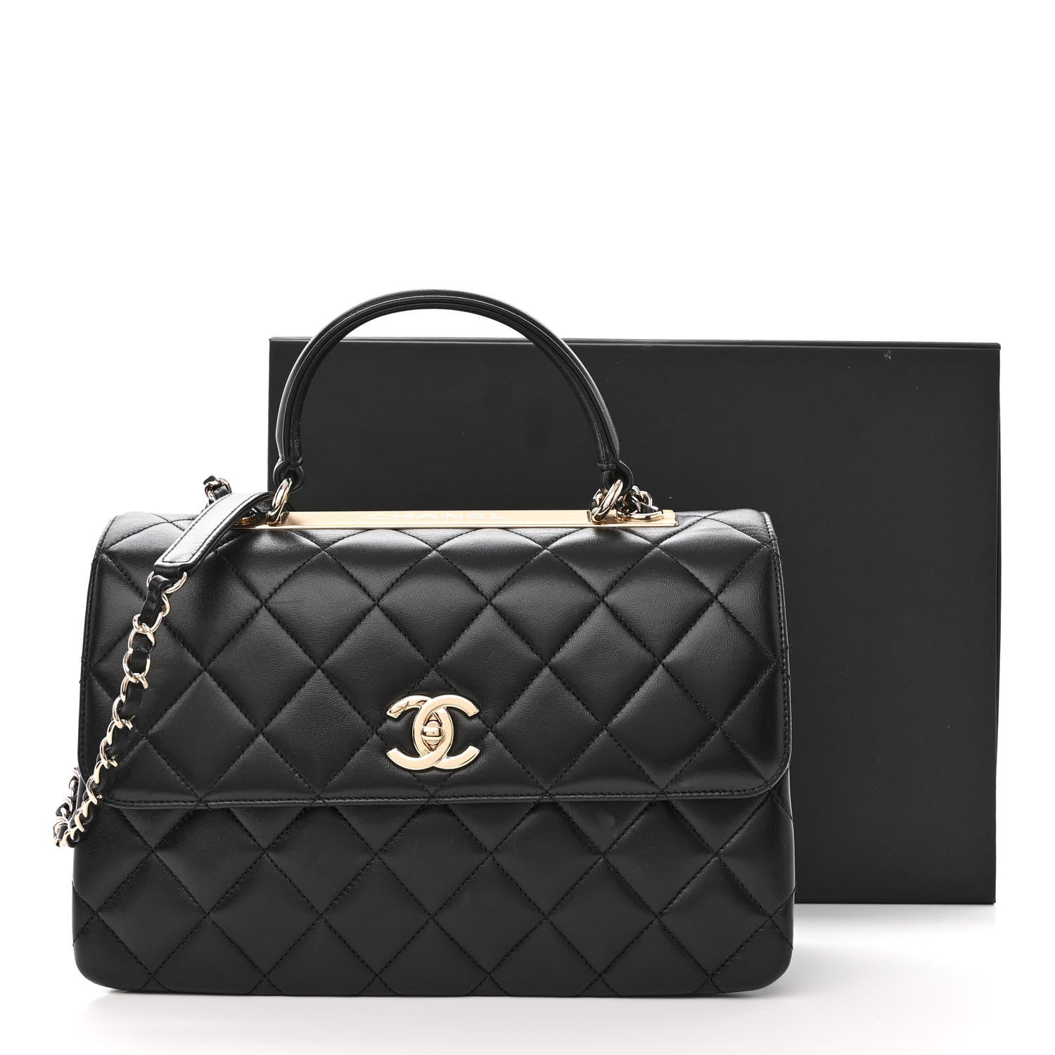 Chanel Lambskin Quilted Medium Trendy CC Flap Dual Handle Bag Black 13 of 13
