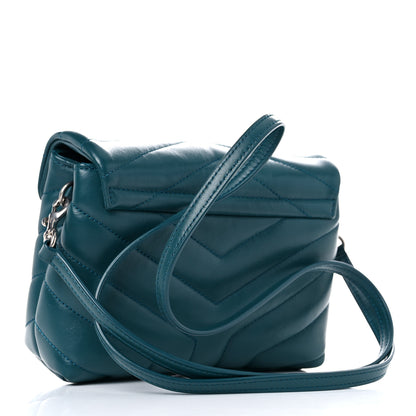 Saint Laurent Calfskin Y Quilted Monogram Toy Loulou Satchel Dark Turquoise 3 of 13