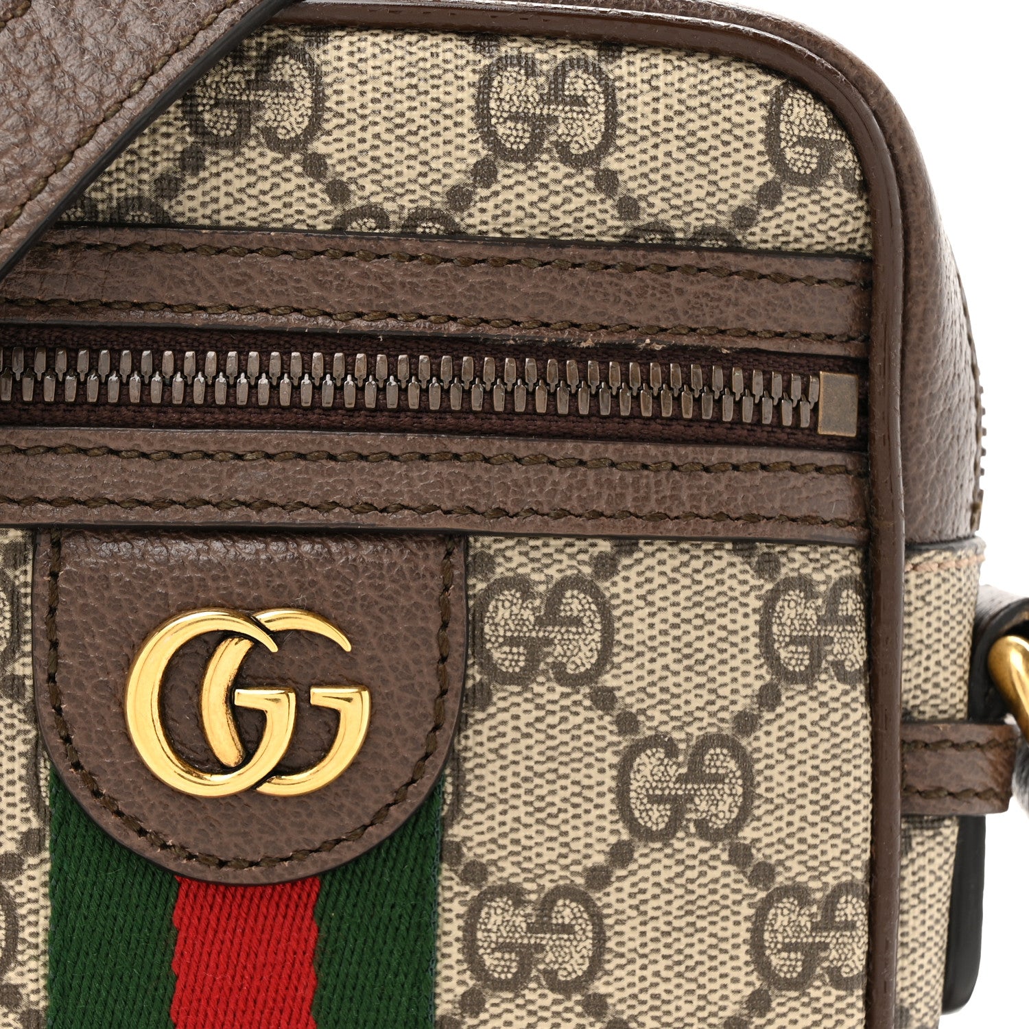 Gucci GG Supreme Monogram Web Mini Ophidia Messenger Brown 8 of 13