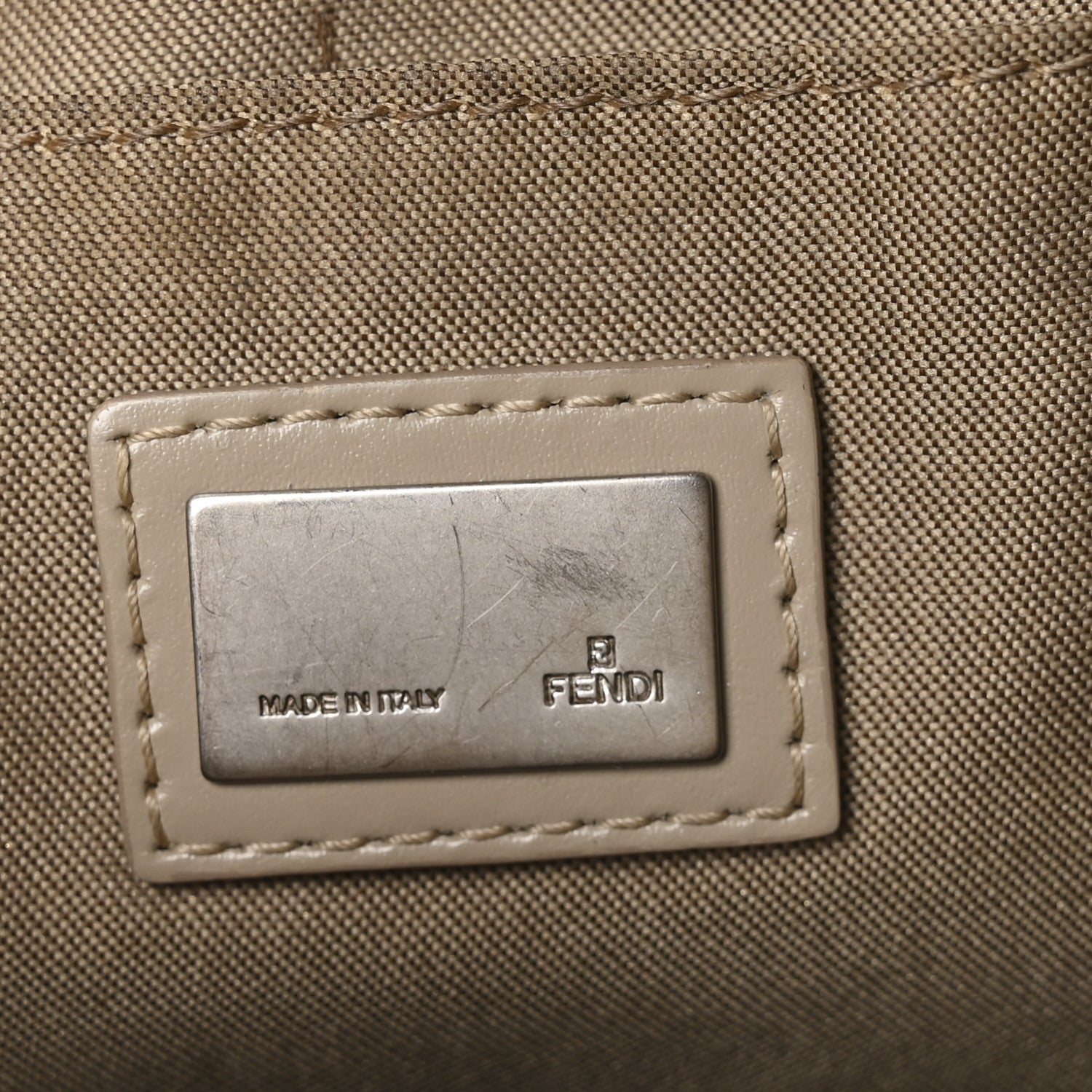 Fendi Zucchino Cuoio Pochette Beige Tortora Pietra 6 of 12