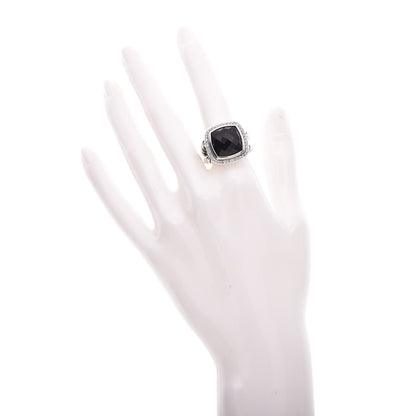 David Yurman Sterling Silver Diamond Black Onyx 14mm Albion Ring 54.5 7 2 of 5