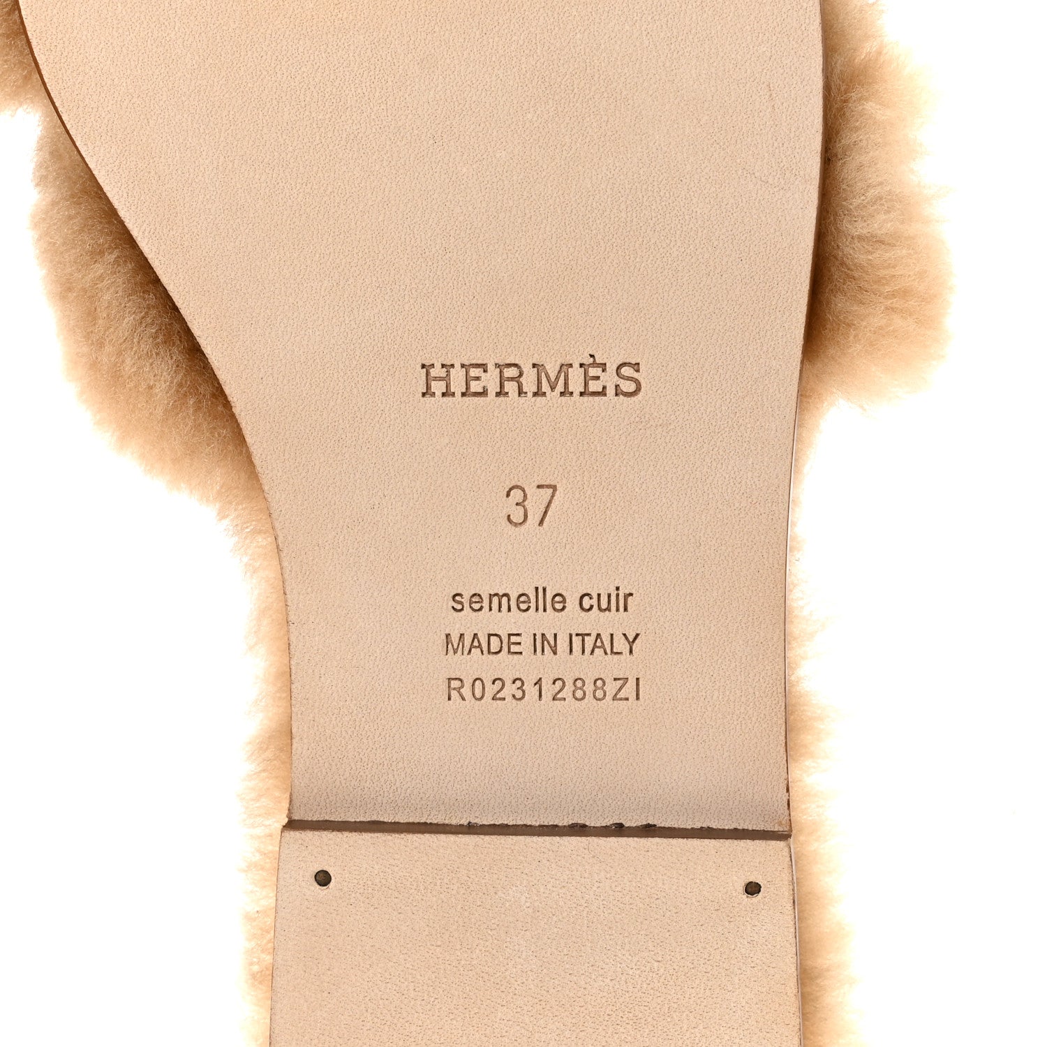 Hermes Woolskin Oran Sandals 37 Beige Argile 7 of 8