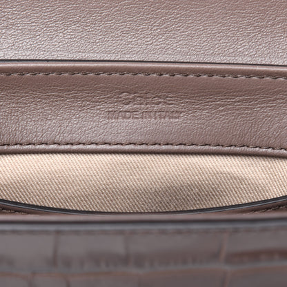 Chloe Calfskin Crocodile Embossed Mini C Double Carry Taupe 7 of 15