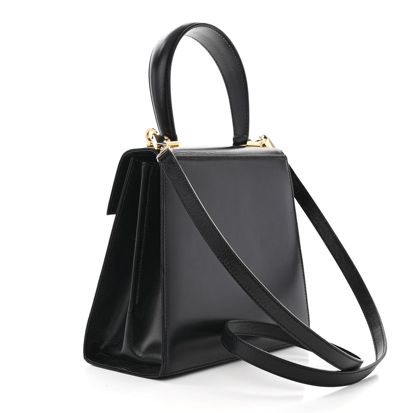 Brushed Off Calfskin Small Iconic Top Handle Black
