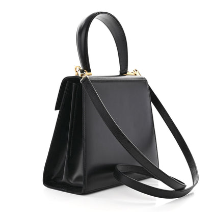 Salvatore Ferragamo Brushed Off Calfskin Small Iconic Top Handle Black 3 of 9