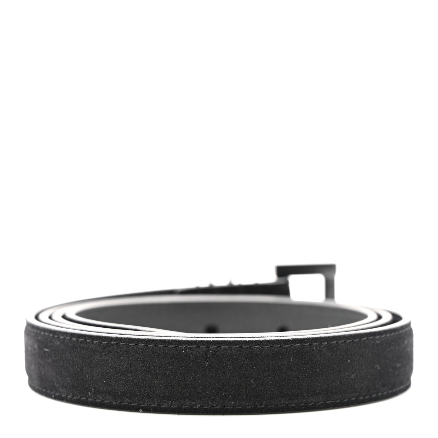 Suede Calfskin Monogram Square Buckle 100 40 Belt Black