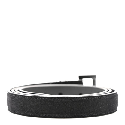 Saint Laurent Suede Calfskin Monogram Square Buckle 100 40 Belt Black 2 of 7