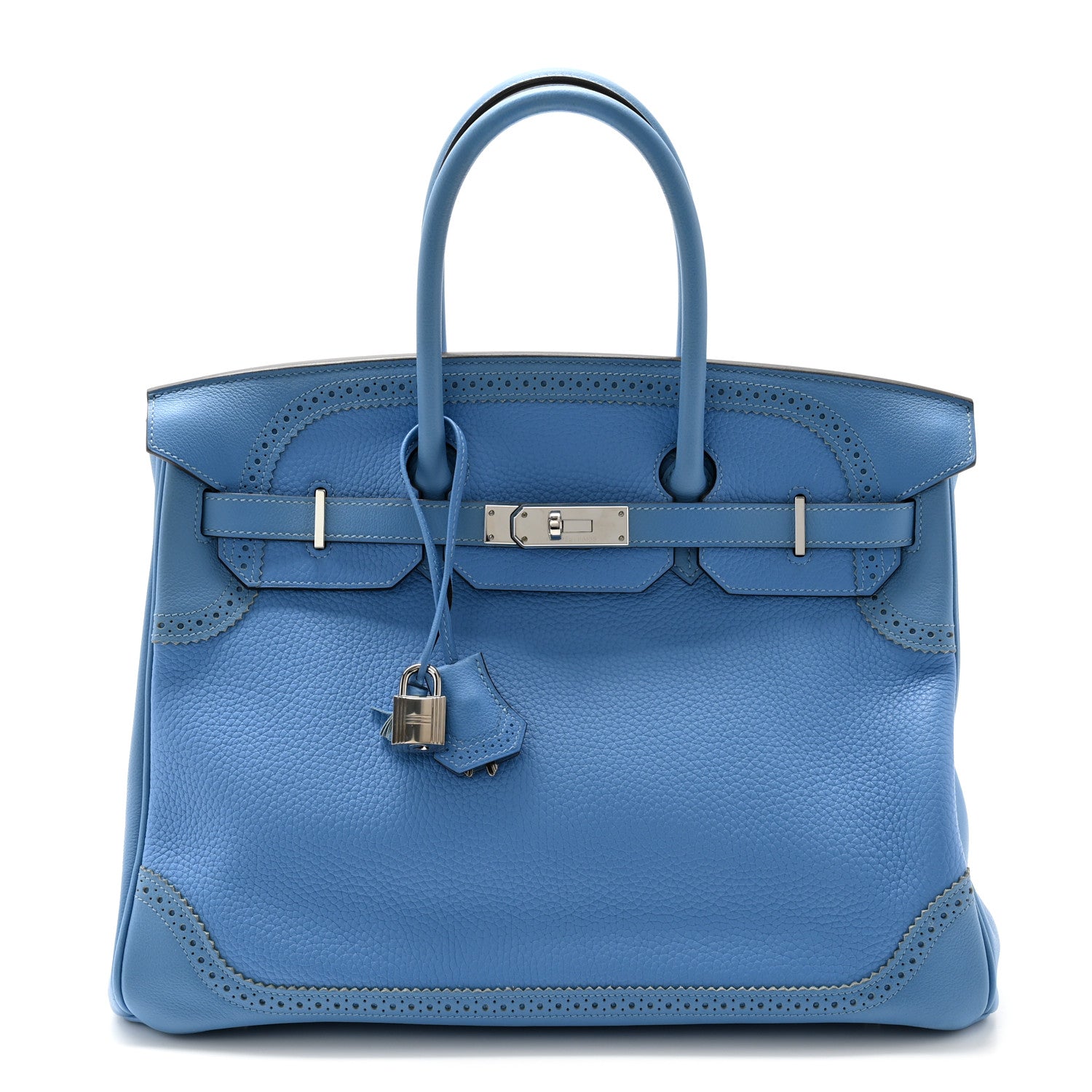 Hermes Togo Swift Ghillies Birkin 35 Bleu Paradis 1 of 13