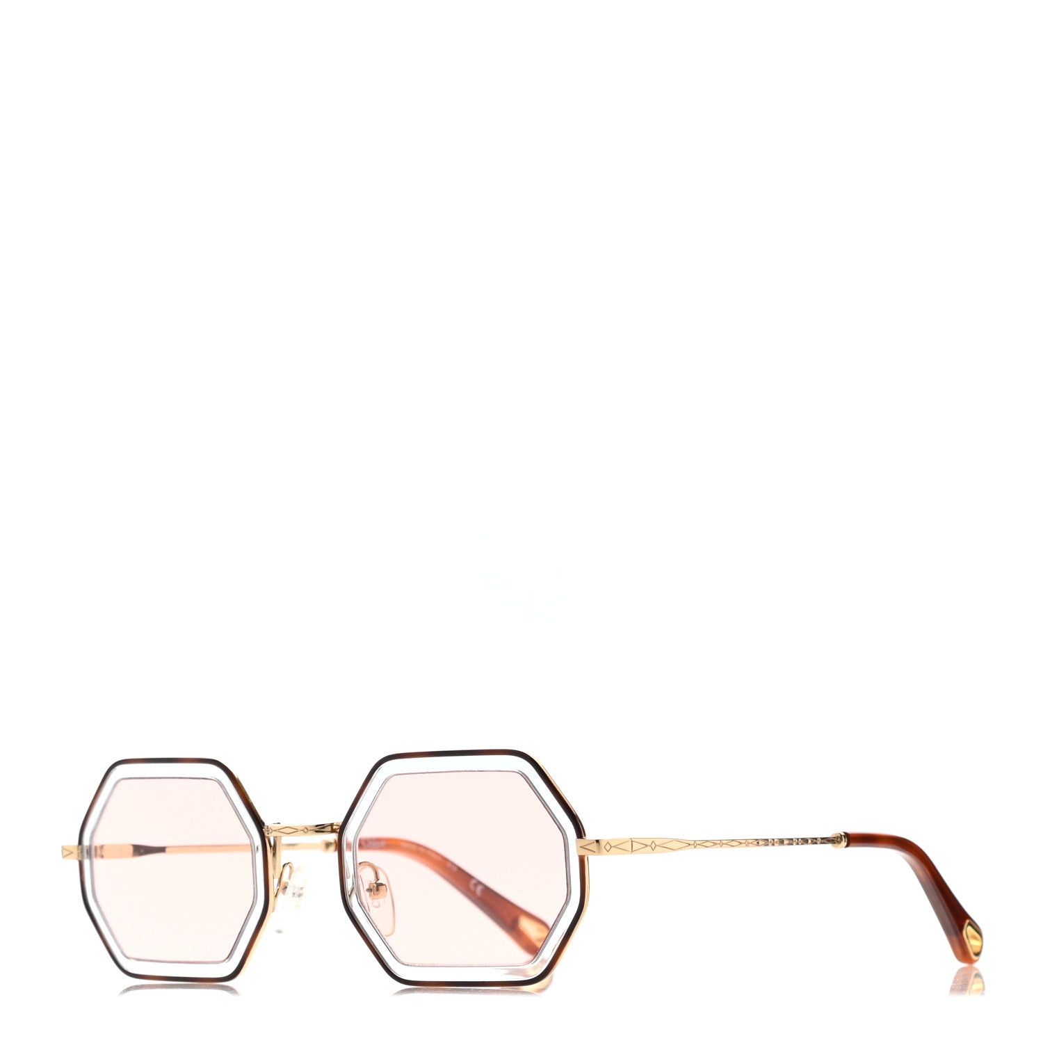 Chloe Rectangular Sunglasses CE146S Gold 1 of 7
