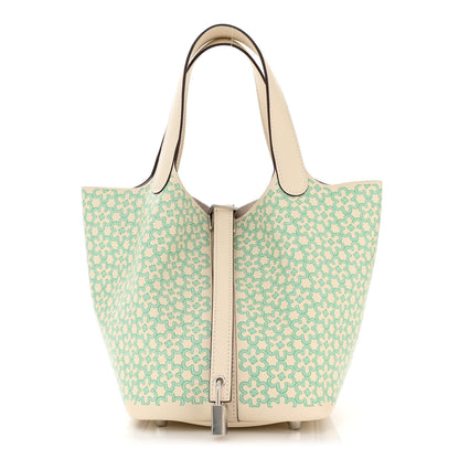 Hermes Swift Lucky Daisy Picotin Lock 18 PM Nata Vert 1 of 10