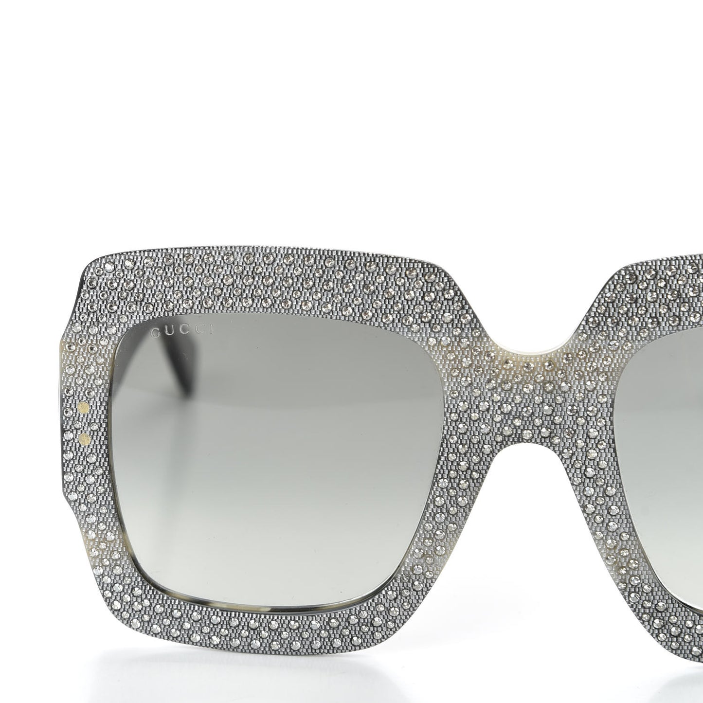 Crystal Square Frame Sunglasses GG0048S Grey