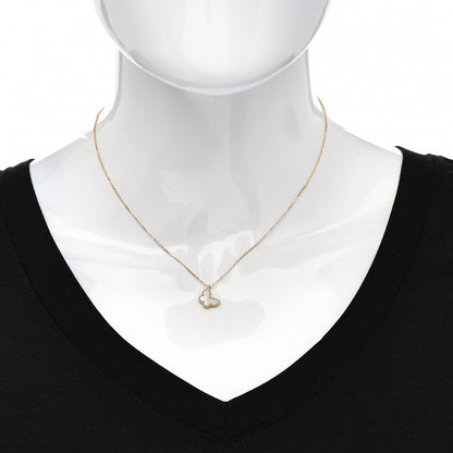 Van Cleef & Arpels 18K Yellow Gold Mother of Pearl Sweet Alhambra Butterfly Pendant Necklace 2 of 5