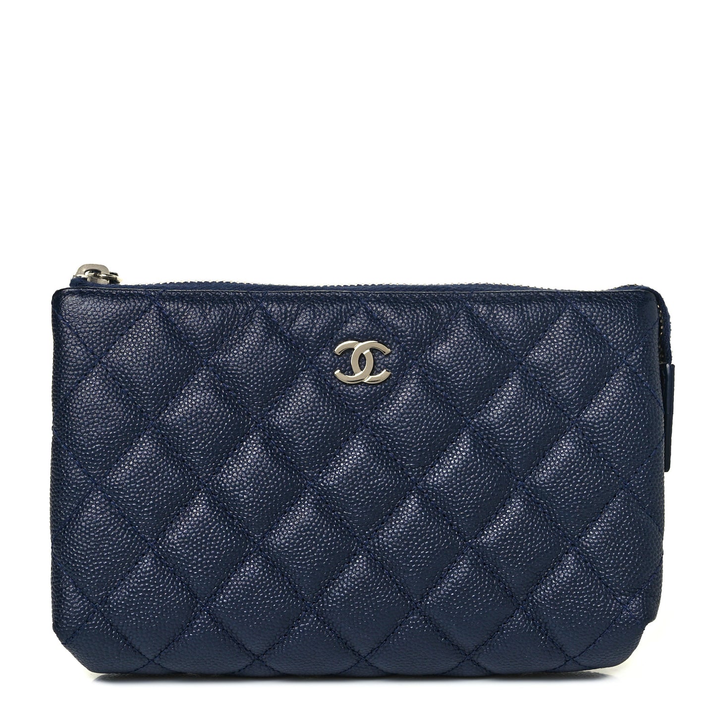 Caviar Quilted Small Pouch Navy