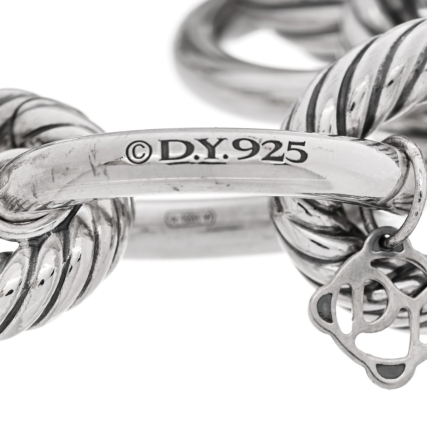 Sterling Silver White Ceramic 17mm Extra Large Oval Link Bracelet