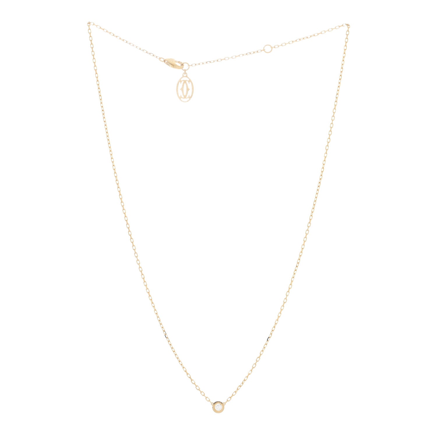 Cartier 18K Yellow Gold Diamond SM D'Amour Pendant Necklace 2 of 4