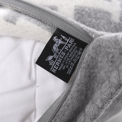 Hermes Wool Cashmere Avalon III Pillow PM Ecru Gris Clair 5 of 5