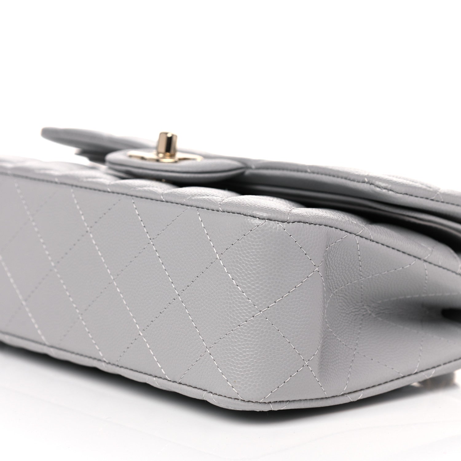 Chanel Caviar Quilted Small Double Flap Grey 9 of 10