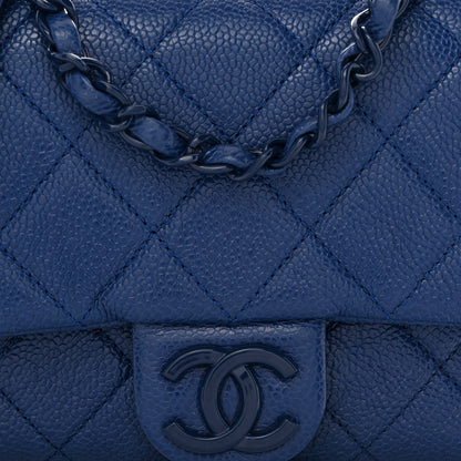 Chanel Caviar Quilted Incognito Mini Square Flap Dark Blue 8 of 10