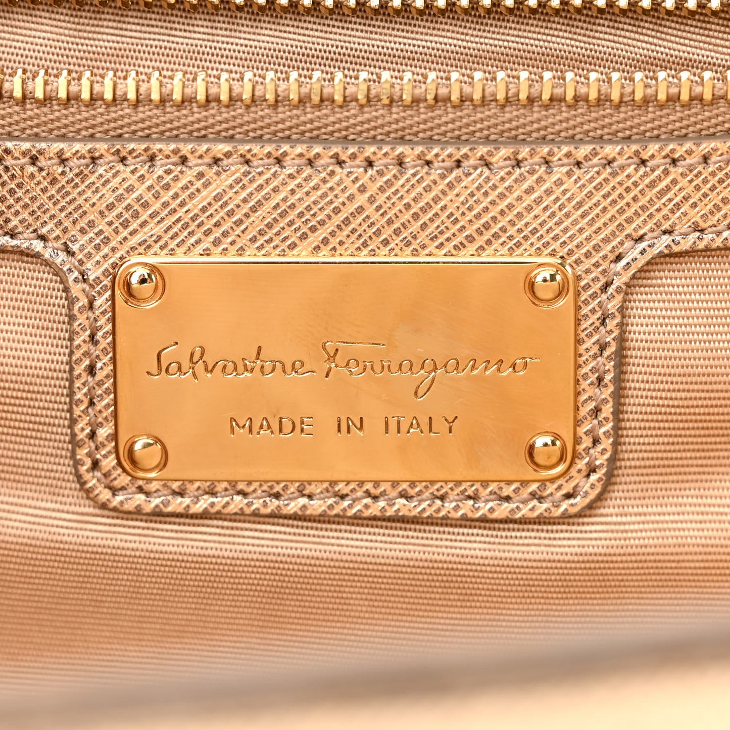 Hammered Calfskin Ginny Shoulder Bag Gold