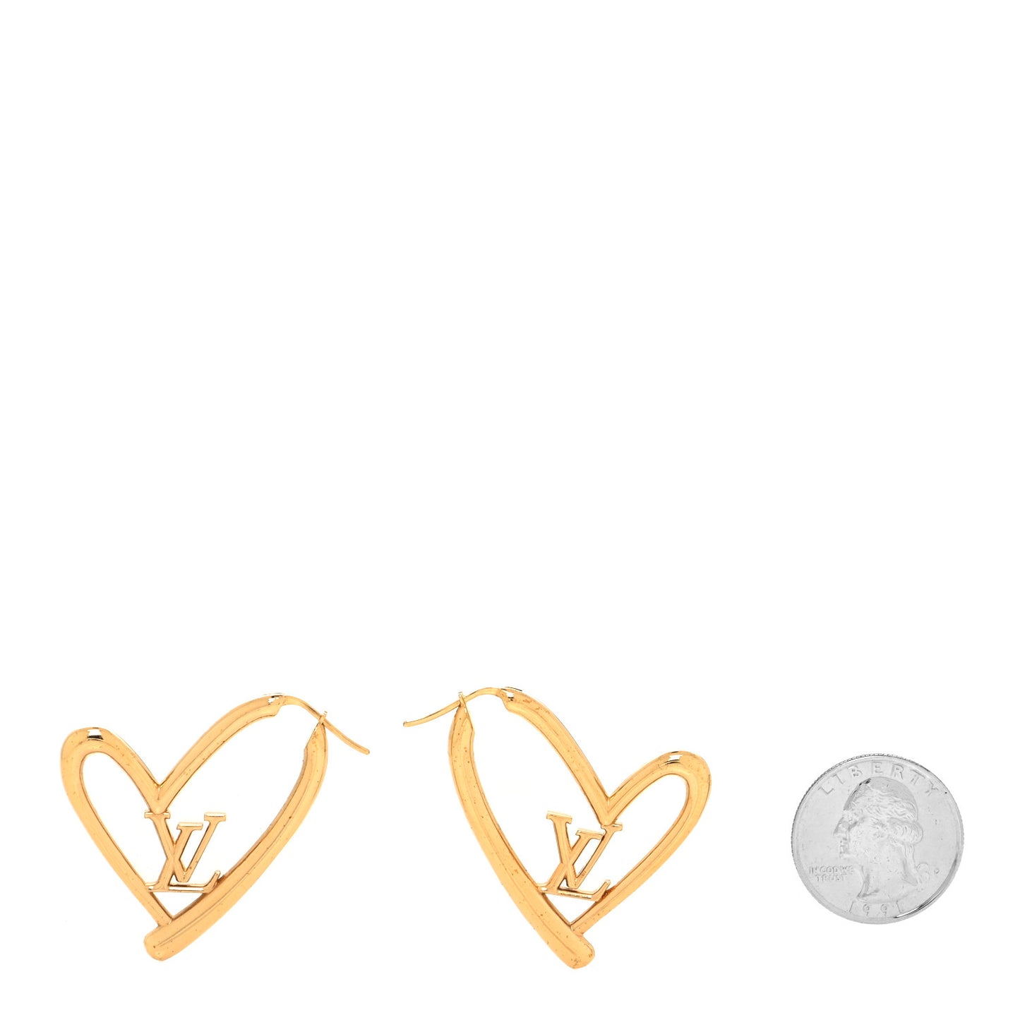 Metal Fall In Love Hoop Earrings GM Gold