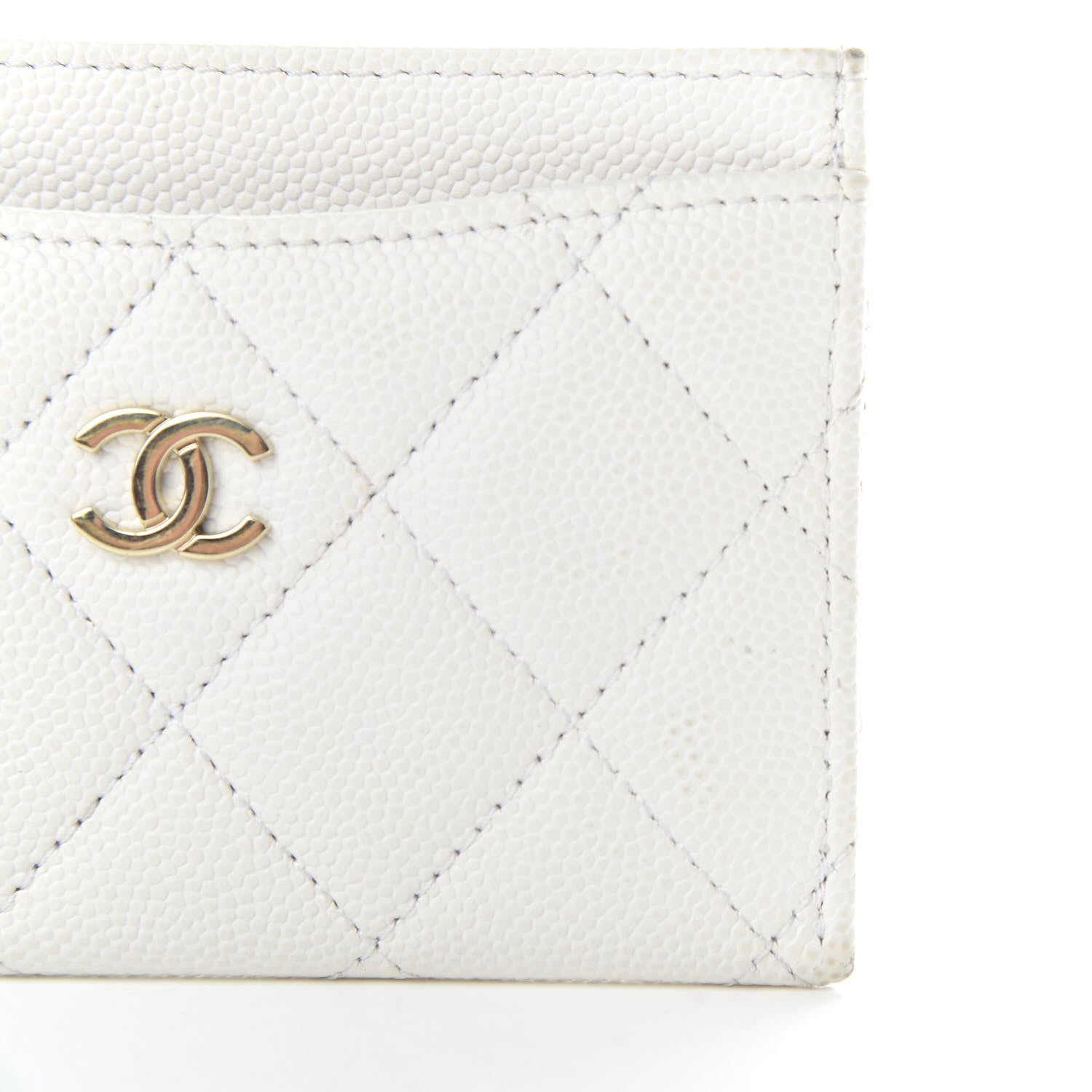 Chanel Caviar Quilted Card Holder White 10 of 11