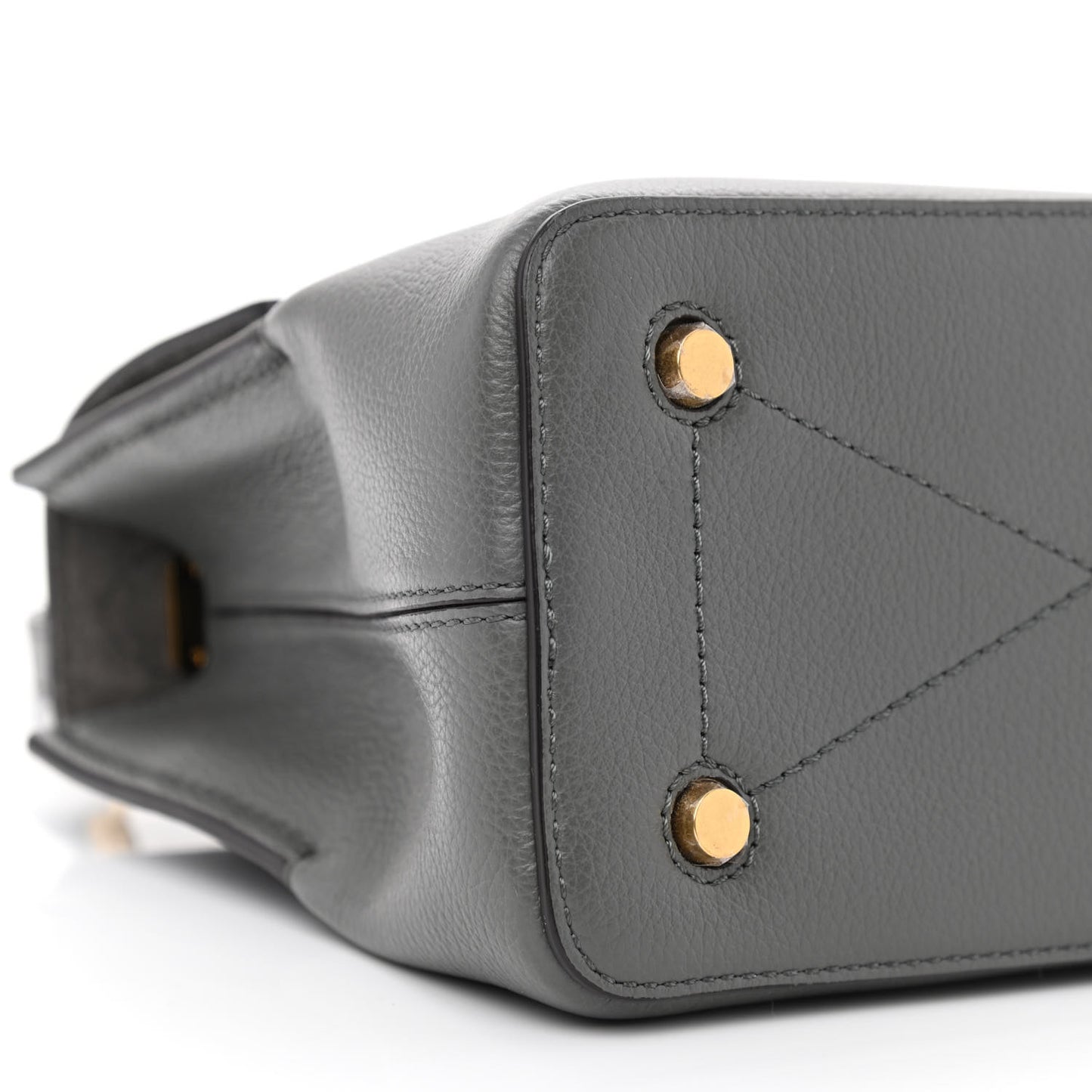 Small Classic Grain Calfskin Mini Seaton Grey