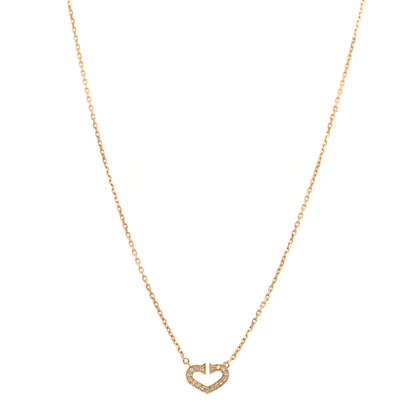 Cartier 18K Pink Gold Diamond Hearts and Symbols Pave Necklace 1 of 5