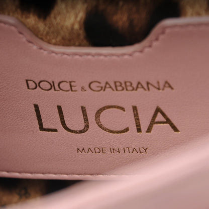 Dolce & Gabbana Lambskin Watersnake Embellished Lucia Shoulder Bag Rosa 7 of 9