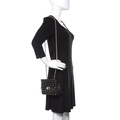 Valentino Garavani Lambskin Small Rockstud Spike Shoulder Bag Black 2 of 10