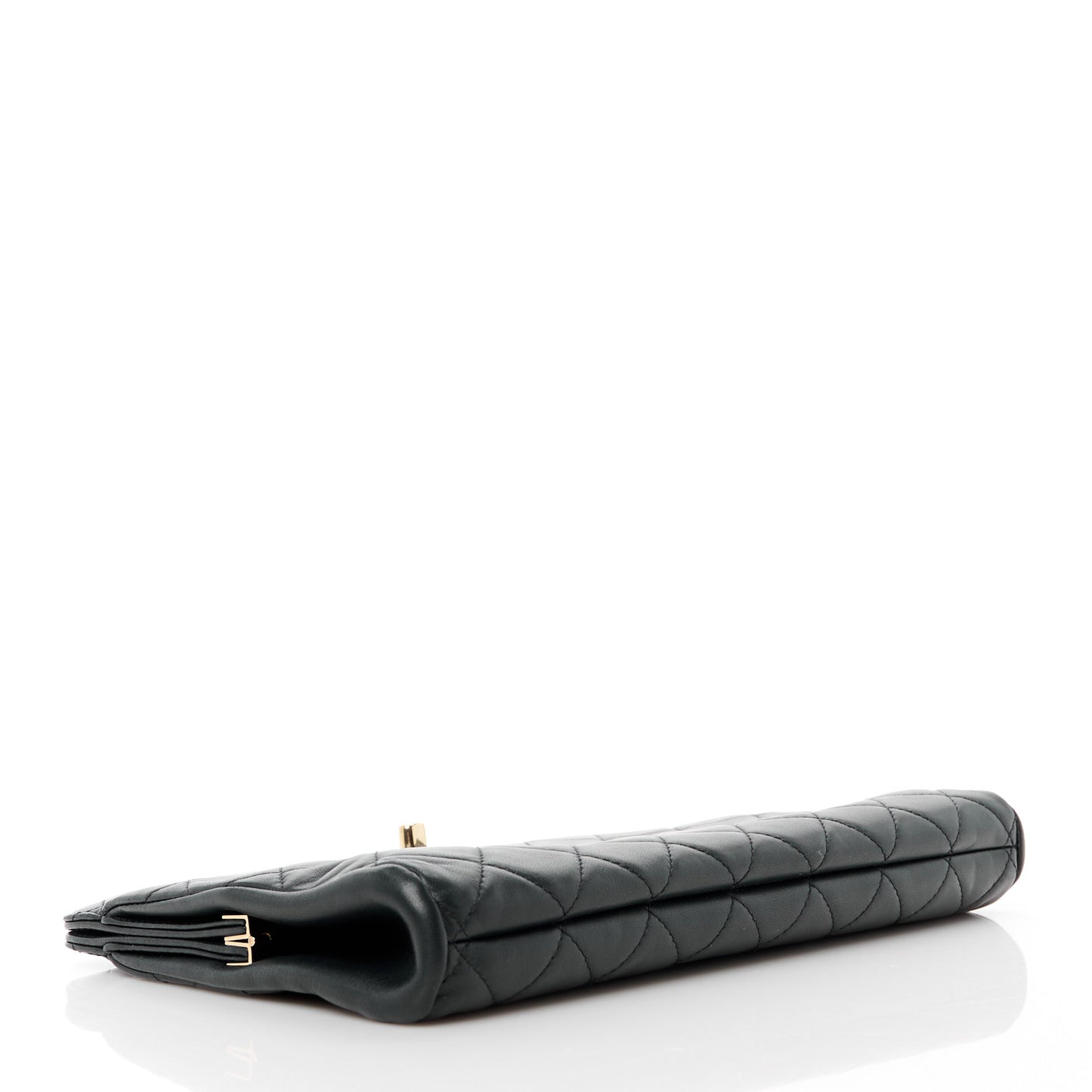 Lambskin Quilted Clutch Black