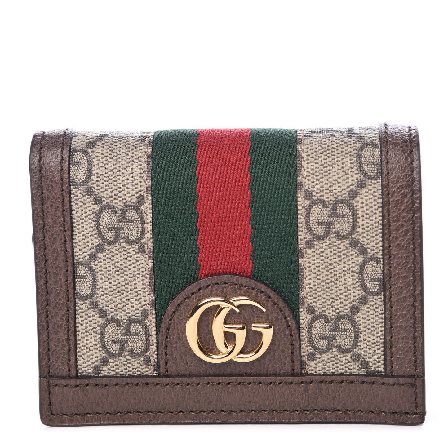GG Supreme Monogram Web Ophidia Card Case Beige New Acero